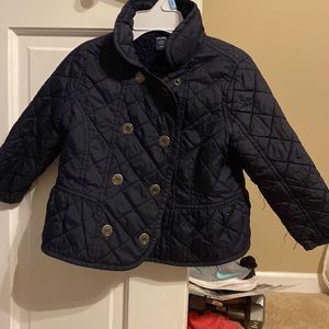Baby gap fleece lined navy pea coat 2t
